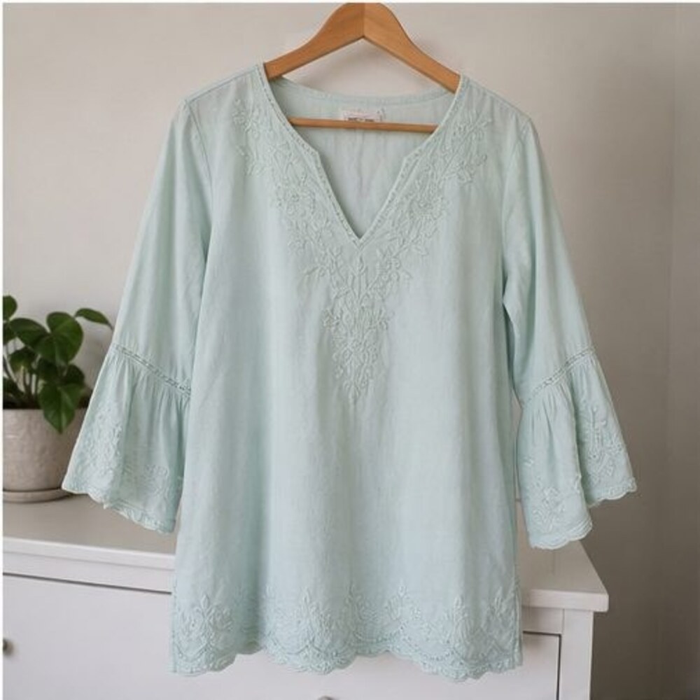 Navy Pleated Blouse